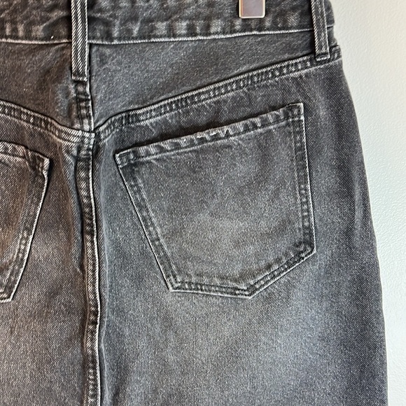 High-Waisted Button-Fly O.G.Straight Raw-Hem Jean Skirt Size 12 - Picture 6 of 10